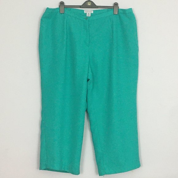 Jessica London Pants - Jessica London Womens Plus Size 24P Teal 100% Polyester Elastic Waist Trousers